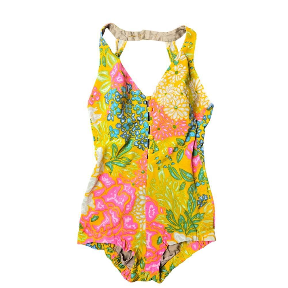 Cole of California Vintage One Piece Floral Swimsuit Size: M - Picture 2 of 14